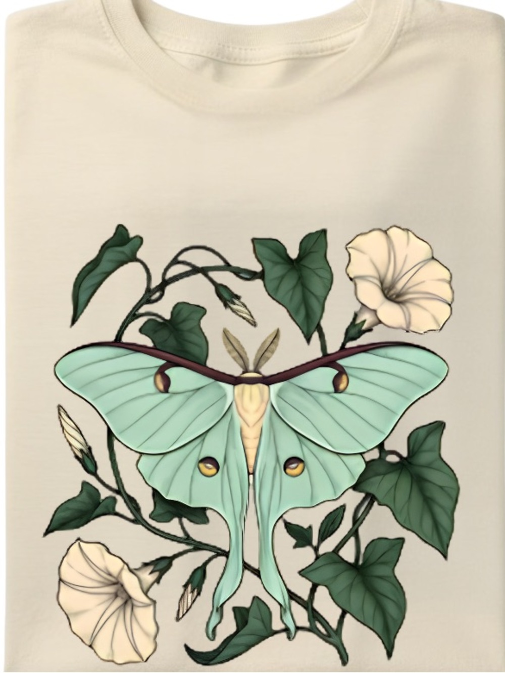 Mint Luna Moth Floral Graphic Tee
